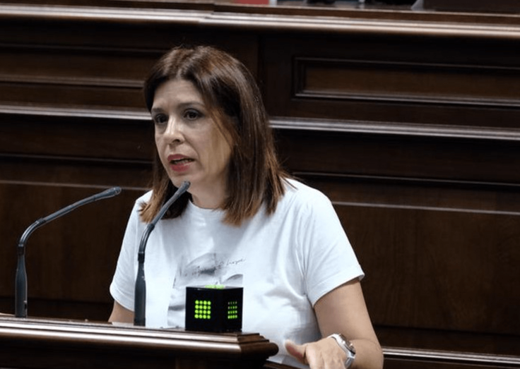 La diputada y vicealcaldesa de Telde Carmen Hernández, en una imagen de archivo en el Parlamento canario (Foto TA)